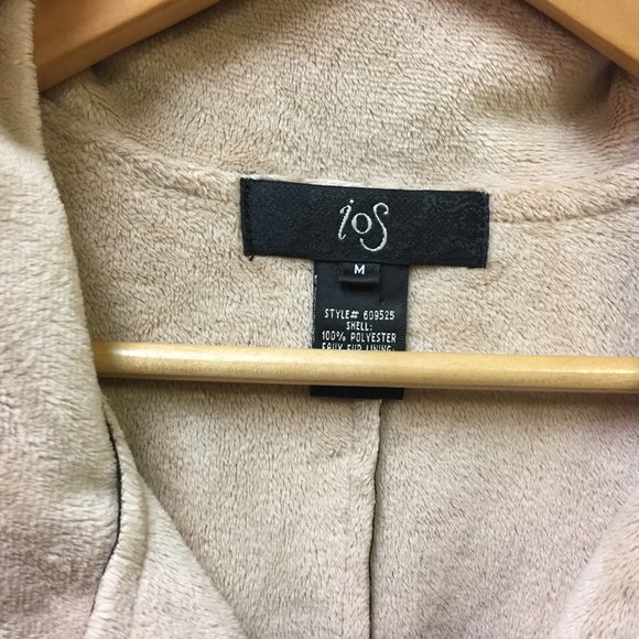 IOS Brown Womens Jacket Embroidered Size Medium Hook and Eye Front Closure - Picture 2 of 7